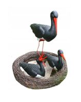 Figura ozdobna GNIAZDO BOCIANIE 3 bociany czarne H: 60cm