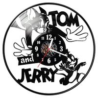 Zegar ścienny z płyty winylowej Tom i Jerry 333.14