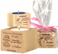 Podziękowanie dla Gości Komunia Chrzest piękny świecznik 10 szt grawer