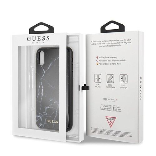 Etui Case GUESS MARBLE CASE IPHONE XR CZARNY na Arena.pl
