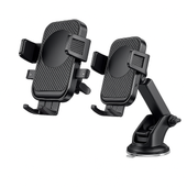 Uchwyt samochodowy na telefon 2w1 – do kratki i na szybę/deskę, stabilny, regulowany