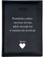 KALENDARZ A6 2026 TYGODNNIOWY Z NADRUKIEM UV cytatem TWÓJ NAPIS prezent