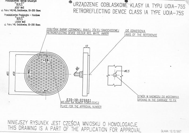Odblask przykręcany czerwony okrągły śr. 75mm (28) zdjęcie 4