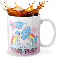 KUBEK 330ml GRAFIKA PREZENT ŚWIĘTA WZÓR - JEDNOROŻEC UNICORN + IMIĘ