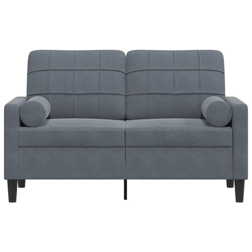 2-osobowa sofa z poduszkami, ciemnoszara, 120 cm, aksamit na Arena.pl