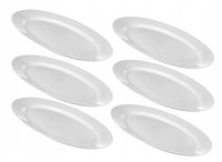 PÓŁMISKI PÓŁMISEK OWALNE BIAŁE SZKŁO GŁADKIE 30X23CM KPL. 6 SZT