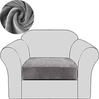 POKROWIEC NA SOFĘ SIEDZISKO OPARCIE WELUR SZARY