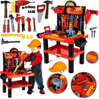 DUŻY WARSZTAT MAJSTERKOWICZA DLA DZIECI ZESTAW + NARZĘDZIA + AKCESORIA