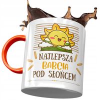 Kubek Pomarańczowy Dla Babci Babuni Na Dzień Babci Z Nadrukiem Ze Zdjęciem