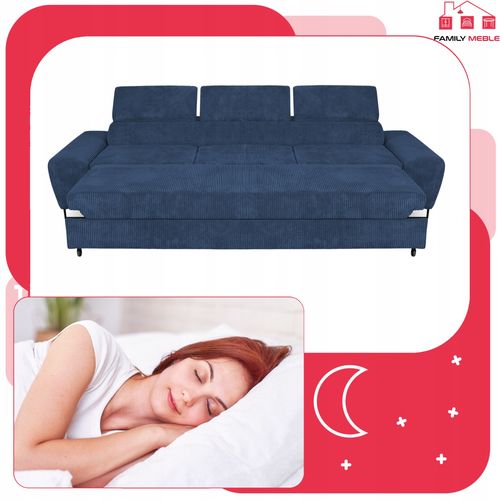 Zestaw mebli wypoczynkowych salon Savio Sofa 3os fotele granat Family Meble na Arena.pl