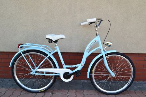 Rower Damski Damka Retro Miejski Vanessa 26 Błękit na Arena.pl