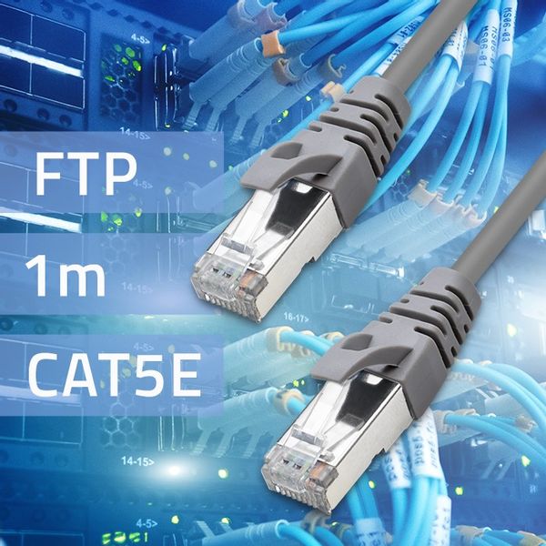 Qoltec Kabel Patchcord FTP CAT5e 2xRJ-45 1m High speed Gold Ekranowany zdjęcie 2