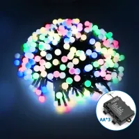 Lampki choinkowe małe mleczne kulki 25 LED multikolor na 3 baterie AA dla wyjątkowego nastroju