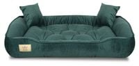 legowisko dla psa kojec 75x65 cm welur ciemnozielony