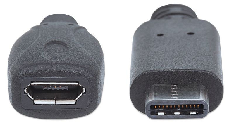 KABEL USB C-MicroB M/F USB 2.0 HI-SPEED MANHATTAN 0,15m 353335 zdjęcie 2