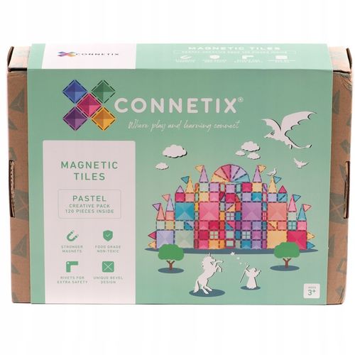 Connetix: klocki magnetyczne konstrukcyjne duże Pastel Creative 120 na Arena.pl