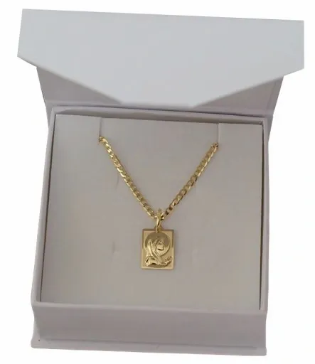 Złoty Łańcuszek Pancerka Pełny z Medalikiem pr 585 Grawer Gratis zdjęcie 13