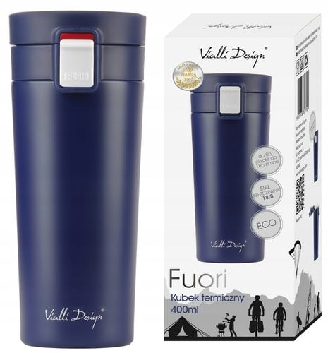 VIALLI KUBEK TERMICZNY PRÓŻNIOWY STALOWY KAWY HERBATY FUORI HERBATY 400 ml na Arena.pl