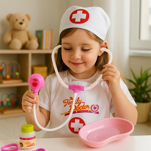 Zestaw Lekarski Doktor z Fartuchem Stetoskop Akcesoria Lekarskie dla Dzieci na Arena.pl
