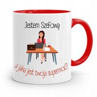Kubek Czerwony Dla Szefowej Jestem Szefową Prezent Z Nadrukiem Ze Zdjęciem