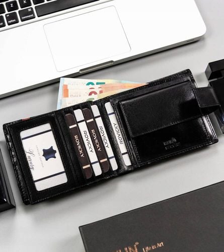 elegancki, skórzany portfel męski - rovicky na Arena.pl