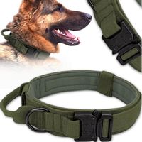 Taktyczna Obroża Psa Regulowana Mocna Kołnierz Uchwyt Pies Policyjny