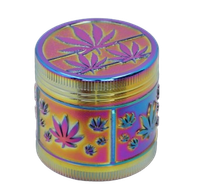 Tęczowy Młynek do Tytoniu Metalowy Crusher Grinder z Listkami Marihuany