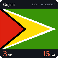 Karta eSIM Internet Gujana 3 GB na 15 dni - bez rejestracji