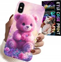 ETUI DO IPHONE XS MAX - SŁODKI MIŚ NA RÓŻOWYM TLE, CASE + SZKŁO