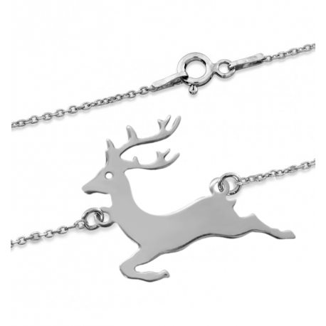 SREBRNA BRANSOLETKA JELONEK CELEBRYTKA SREBRO PRÓBY 925 JELEŃ zdjęcie 1
