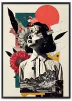 Plakat w ramie portret kolaż 21x30 cm w czarnej ramie