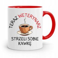 Kubek Czerwony Weterynarza Strzeli Sobię Kawkę Z Nadrukiem Ze Zdjęciem