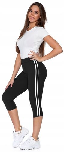 FIT Legginsy z lampasem spodenki 3/4 wysoki stan MORAJ S/M na Arena.pl