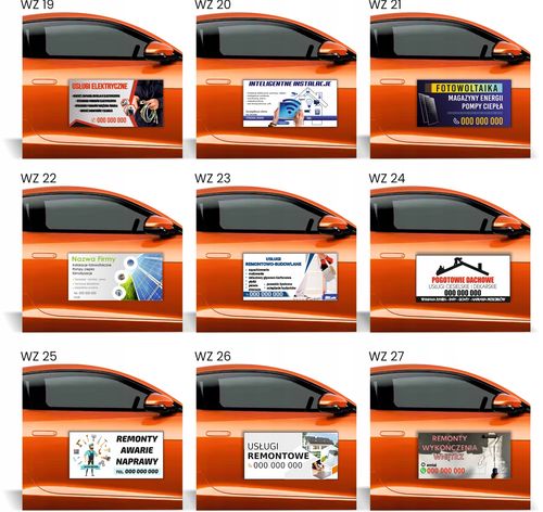 Magnes na samochód reklama magnetyczna WZORY KTRAWNIKI Z ROLKI I SIEWU na Arena.pl