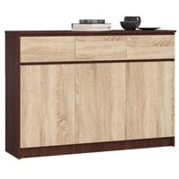 Komoda, 3 szuflady, 3 drzwi, ATLAS, 140x40x99 cm, wenge, | TYLETEGOTU
