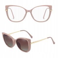 DAMSKIE Okulary 2w1 CLIP-ON Zerówki do KOMPUTERA +NAKŁADKA PRZECIWSŁONECZNA