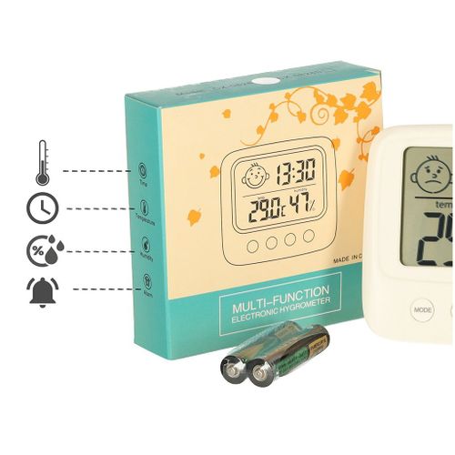 Higrometr zegar termometr pokojowy wilgotnościomierz LCD na Arena.pl