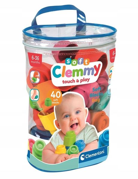 Clementoni: Soft Clemmy - Woreczek z 40 Klockami zdjęcie 1