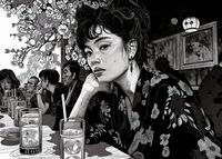 Plakat 35x25cm Czarne Kimono