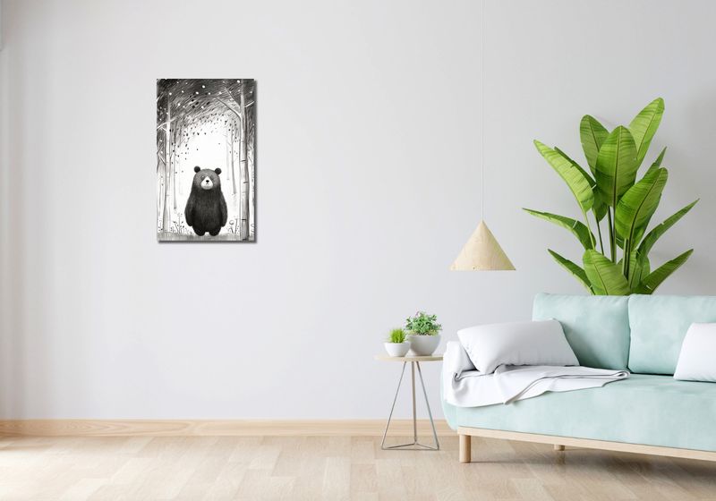 Obraz 40x70cm Ciekawski Miś zdjęcie 2