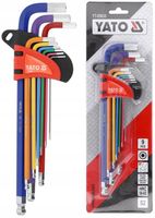 KLUCZE IMBUSOWE DŁUGIE 1,5-10mm 9el. IMBUSY HEX ZESTAW IMBUSÓW Z KULĄ YATO