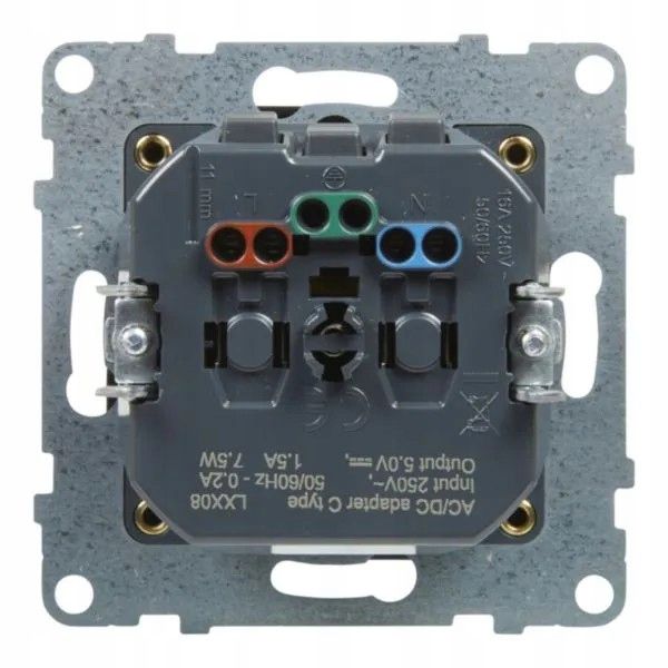 SUNO Gniazdo pojedyncze z/u + USB Czarny zdjęcie 3