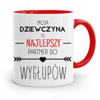 Kubek Czerwony Dla Dziewczyny Najlepszy Partner Z Nadrukiem Ze Zdjęciem