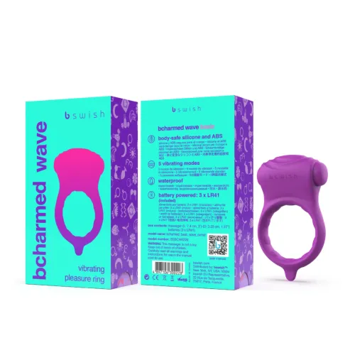 b swish bcharmed basic wave orchid - pierścień z wibracją, silikonowy na Arena.pl