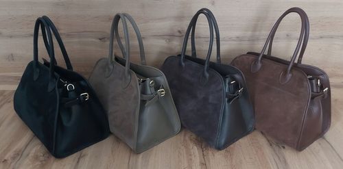 Duży włoski kufer Vera Pelle skórzana pojemna torba A4 Brąz na Arena.pl