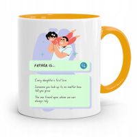 Kubek Żółty Prezent Na Dzień Ojca Father Is... Z Nadrukiem Ze Zdjęciem