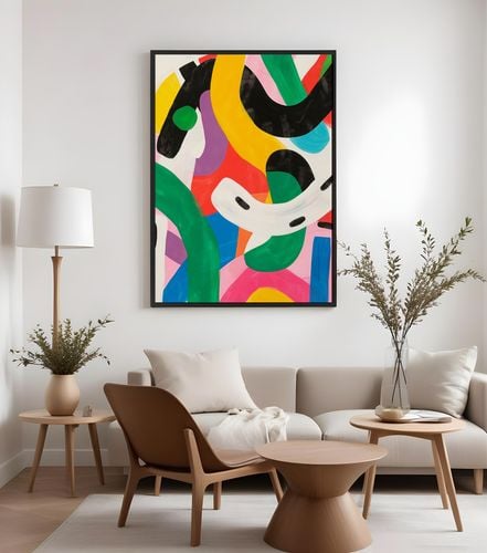 Plakat kolorowa abstrakcja w ramie 61x91 cm w czarnej ramie na Arena.pl