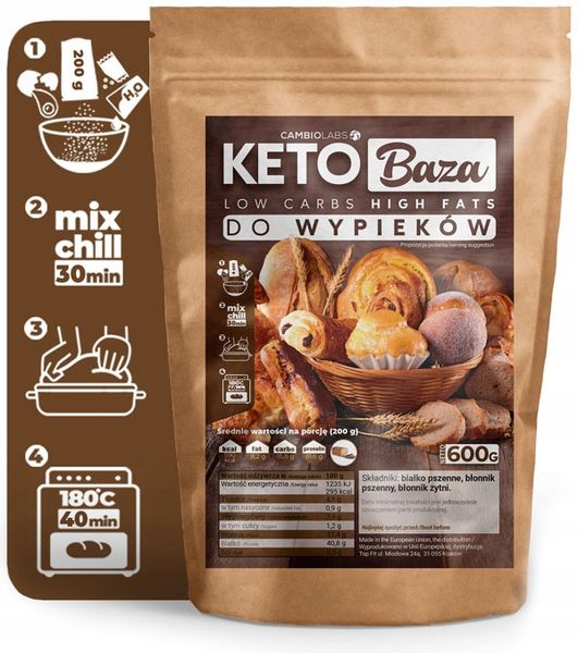 MIESZANKA KETO CHLEBOWA, BAZA DO WYPIEKÓW Chleb, pizza, bułki, pieczywo zdjęcie 5