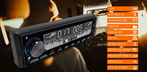 Radio samochodowe Bluetooth USB SD 1DIN Pilot na Arena.pl