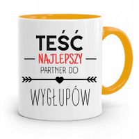 Kubek Żółty Dla Teścia Najlepszy Partner Prezent Z Nadrukiem Ze Zdjęciem